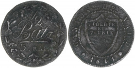 Waadt
Schweiz. 1/2 Batzen, 1811. 1,74g
ss