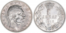 1 Dinar, 1912
Serbien. 4,98g. Schön 6
ss-