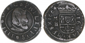 Philipp IV.
Spanien. 16 Maravedis, 1664. Madrid
4,21g
KM 172.5
ss-