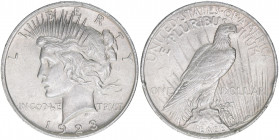 One Dollar, 1923
United States of America. Liberty - sitzender Weißkopfseeadler. 26,84g
Schön 137
ss