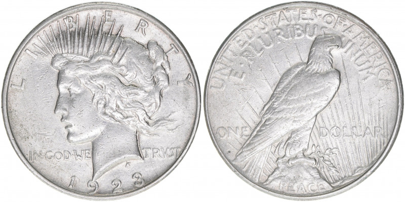 One Dollar, 1923 D
United States of America. Liberty - sitzender Weißkopfseeadle...