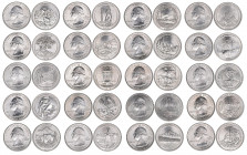 Nationalpark Serie
USA. Lot mit 20 Stück Quarter Dollar. 20 verschiedene Quarter Dollar der USA Nationalpark-Serie, Lot no return - Umtausch ausgeschl...