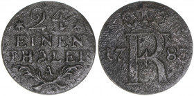 Friedrich II. 1740-1786
Brandenburg. 1/24 Taler, 1783 A. Berlin
1,86g
Schön 139
ss