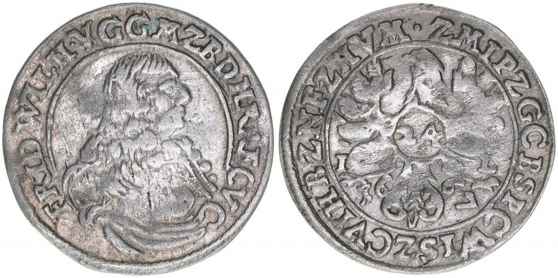 Friedrich Wilhelm 1640-1688
Brandenburg. 1/24 Taler, 1667. Berlin
1,55g
Bahrf.20...