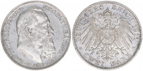 Prinzregent Luitpold 1886-1912
Bayern. 2 Mark, 1911 D. 11,14g
AKS 207
ss/vz