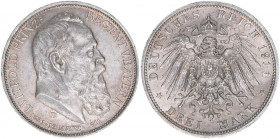 Prinzregent Luitpold 1886-1912
Bayern. 3 Mark, 1911 D. 16,70g
AKS 206
ss/vz