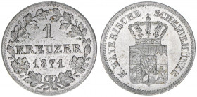 Ludwig II.
Bayern. 1 Kreuzer, 1871. 0,82g
AKS 183
vz/stfr