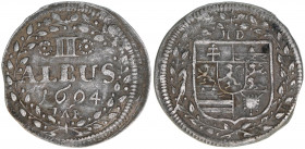 Ernst Ludwig 1678-1739
Hessen Darmstadt. 2 Albus, 1694. 1,84g
Hoff.3551
ss/vz