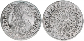 Ludwig IV.
Liegnitz - Brieg. Groschen, 1661. 1,52g
KM 426
ss