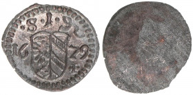 Pfennig, 1679
Reichsstadt Nürnberg. Nürnberg. 0,31g
Kellner 335
vz/stfr