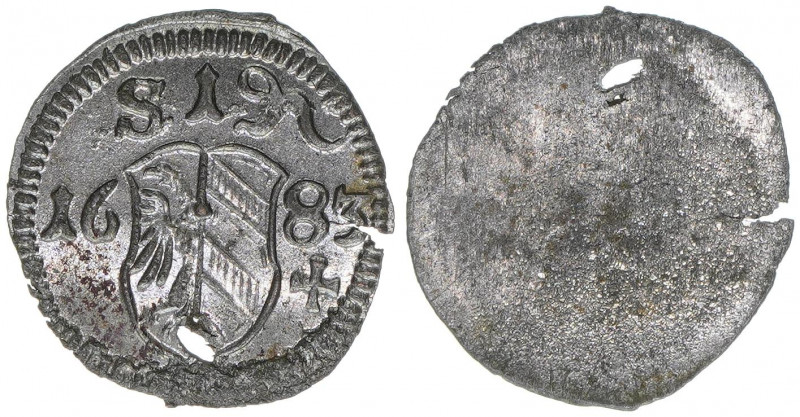 Pfennig, 1683
Reichsstadt Nürnberg. Nürnberg. 0,30g
Kellner 335
Schrötlingsfehle...