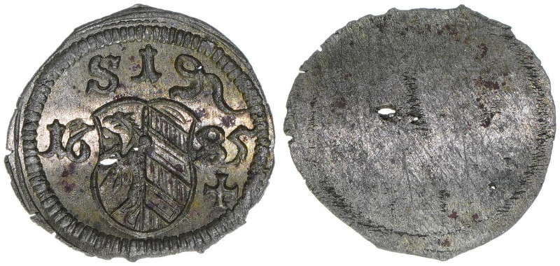 Pfennig, 1685
Reichsstadt Nürnberg. Nürnberg. 0,41g
Kellner 335
stfr-