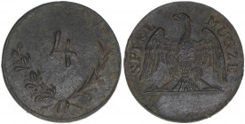 Rechenpfennige und Spielgeld
Reichsstadt Nürnberg. Spielgeld Zahl 4. 5,63g
ss