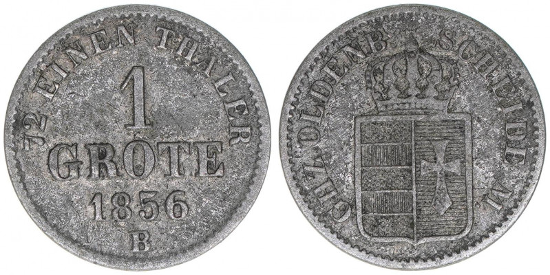 Nicolaus Friedrich Peter
Oldenburg. 1 Grote, 1856 B. 0,87g
AKS 31
ss