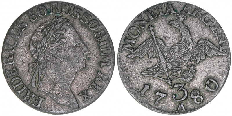 Friedrich II. 1762-1786
Preussen. 3 Gröscher, 1780 A. Berlin
1,67g
ss