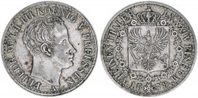 Friedrich Wilhelm III.
Preussen. 1/6 Taler, 1838 A. Auflage nur 48000 Stück
5,30g
AKS 26
ss/vz