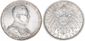 Wilhelm II. 1888-1918
Preussen. 2 Mark, 1913 A. anlässlich des 25jährigen Regierungsjubiläums
11,14g
AKS 142
vz