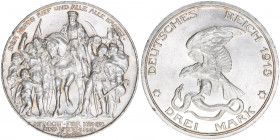 Wilhelm II. 1888-1918
Preussen. 3 Mark, 1913 A. anlässlich der Jahrhundertfeier der Befreiungskriege
16,70g
AKS 139
vz+