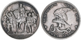 Wilhelm II. 1888-1918
Preussen. 2 Mark, 1913 A. anlässlich der Jahrhundertfeier der Befreiungskriege
11,14g
AKS 140
vz