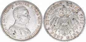 Wilhelm II. 1888-1918
Preussen. 5 Mark, 1913 A. 27,81g
AKS 130
ss/vz
