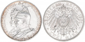 Wilhelm II. 1888-1918
Preussen. 2 Mark, 1901 A. anlässlich des 200jährigen Bestehens des Königreiches
11,12g
AKS 136
vz-