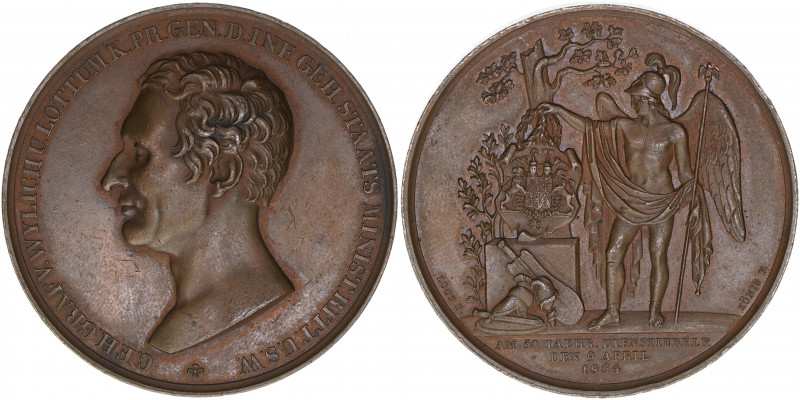 Graf von Wylich und Lottum
Preussen. Bronzemedaille, 1834. von Loos auf den berü...
