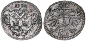 Johann Michael Federer
Regensburg, Freie Reichsstadt. 1 Kreuzer, 1732. 0,71g
Hirsch 304,3908
ss
