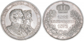 Johann 1854-1873
Sachsen-Albertinische Linie. Doppeltaler, 1872. Goldene Hochzeit
37,05g
Jaeger 133, Thun 352, AKS 160, Khant 479, KM 1231-1, Dav.899
...