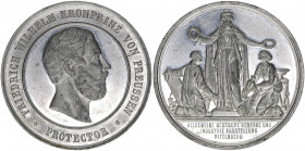 Zinnmedaille, 1869
Sachsen Wittenberg. auf die deutsche Gewerbe- und Industrieausstellung - 60mm. 55,43g
vz/stfr