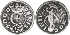 Christian IV. von Dänemark
Schleswig Holstein. 1/16 Taler, 1623. sehr selten
1,46g
Hede 170
ss-