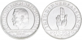 3 Reichsmark, 1929 J
Deutsches Reich 1919-1945. 15,11g. AKS 85
ss+