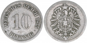 Deutsches Reich 1871-1918
10 Pfennig, 1875 H. Auflage 4267890
3,85g
AKS 11
ss-