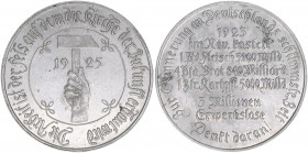 Zinnmedaille, 1925
Deutsches Reich - Medaillen. zur Erinnerung an Deutschlands schlimmste Zeit der Inflation 1923-1925. 7g
vz-