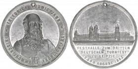Turnvater Jahn
Deutsches Reich - Medaillen. Zinnmedaille, 1863. auf das 3. deutsche Turnfest in Leipzig - 51mm
34,17g
gelocht
ss/vz