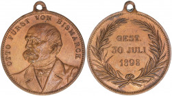 Bismarck
Deutsches Reich - Medaillen. AE Medaille, 1898. auf den Tod von Bismarck
12,90g
vz