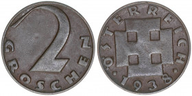 Verkehrsmünzen
2 Groschen, 1938. Wien
3,36g
ANK 5
vz