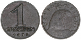 Verkehrsmünzen
1 Groschen, 1931. Wien
1,63g
ANK 2
ss