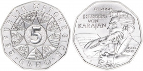 Sondergedenkmünze
5 Euro, 2008. Herbert von Karajan
Wien
stfr