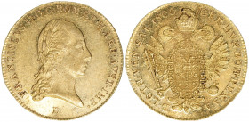 Kaiser Franz I.
Salzburg. Dukat, 1806 D. Salzburg
3,48g
Zöttl 3436
vz+