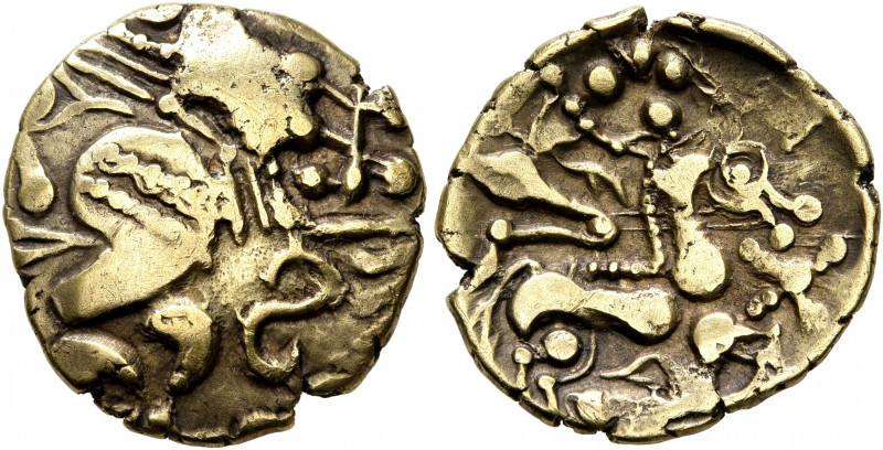 NORTHWEST GAUL. Aulerci Eburovices. 2nd to early 1st century BC. Half Stater (Go...