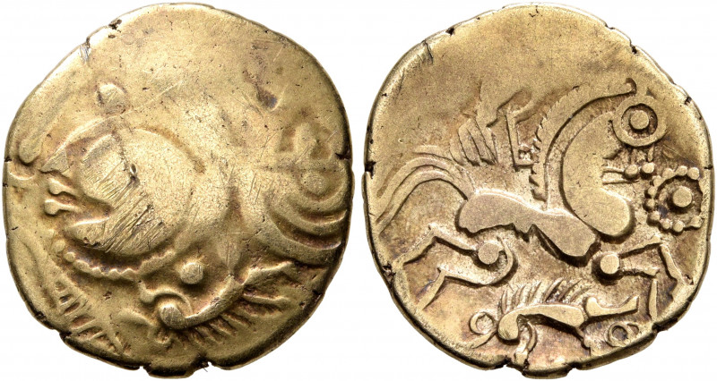 NORTHWEST GAUL. Aulerci Eburovices. 2nd to early 1st century BC. Half Stater (Go...