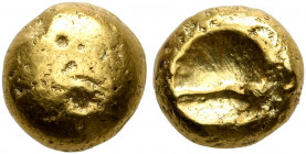 NORTHWEST GAUL. Senones. Circa 100-60 BC. 1/4 Stater (Gold, 8 mm, 1.92 g), 'Gallo-Belgic Bullet' or 'globule au segment' type. Plain globular surface....