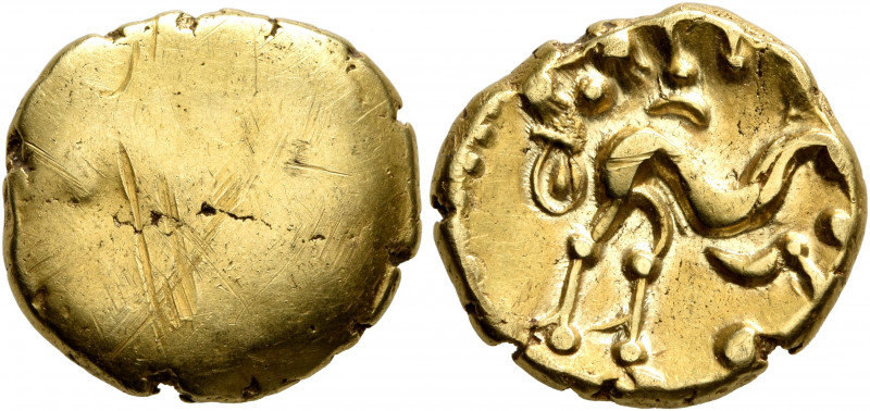 NORTHEAST GAUL. Ambiani. Circa 60-30 BC. Stater (Gold, 17 mm, 6.27 g), 'statére ...