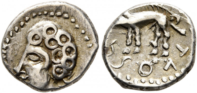 CENTRAL GAUL. Sequani. 1st century BC. Quinarius (Silver, 14 mm, 2.00 g, 3 h). M...