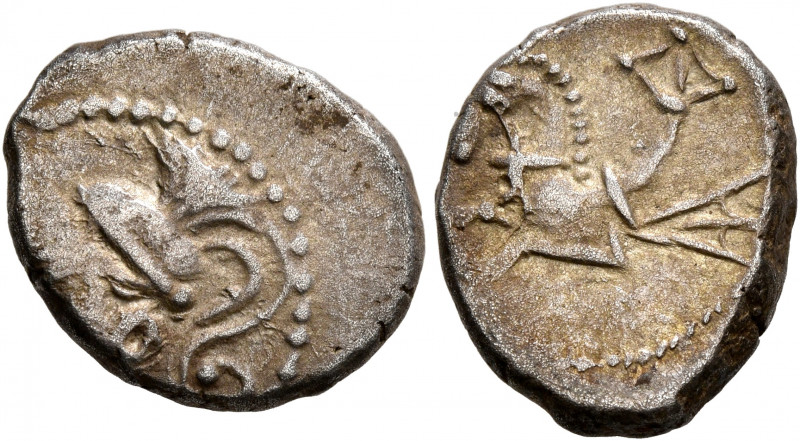 SOUTHERN GAUL. Allobroges. Circa 100-75 BC. Drachm (Silver, 15 mm, 2.30 g, 9 h),...