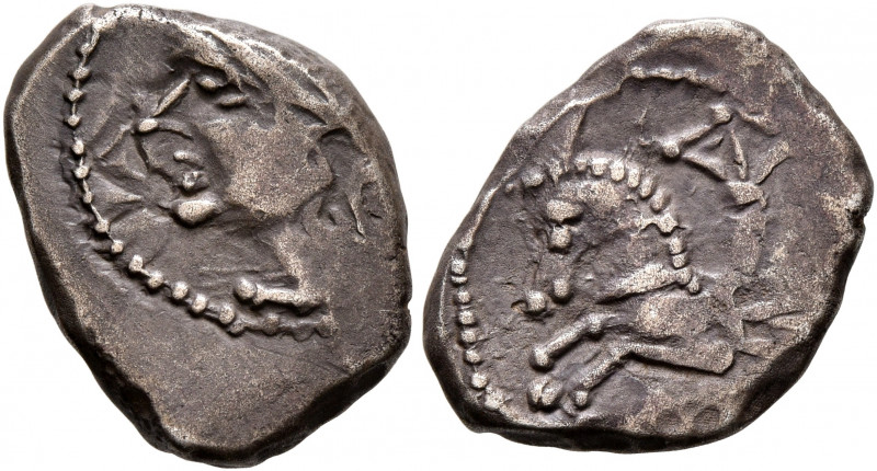 SOUTHERN GAUL. Allobroges. Circa 100-75 BC. Drachm (Silver, 15 mm, 2.33 g, 3 h),...