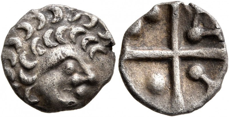 CENTRAL EUROPE. Vindelici. Early 1st century BC. Quinarius (Silver, 14 mm, 1.05 ...
