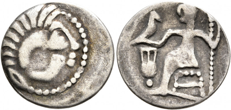 LOWER DANUBE. Uncertain tribe. Circa 2nd-1st centuries BC. Drachm (Silver, 20 mm...