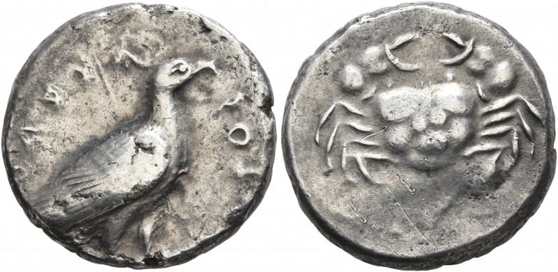 SICILY. Akragas. Circa 510-500 BC. Didrachm (Silver, 20 mm, 8.88 g, 6 h). AKPAΣ-...