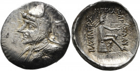 KINGS OF PARTHIA. Phriapatios to Mithradates I, circa 185-132 BC. Drachm (Silver, 19.5 mm, 3.67 g, 11 h), Hekatompylos. Diademed and draped bust to le...